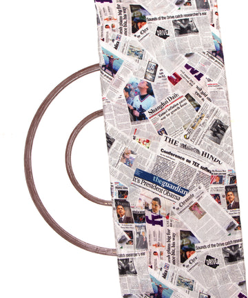 White Colour Abstract Print Pure Natural Crepe Fabric